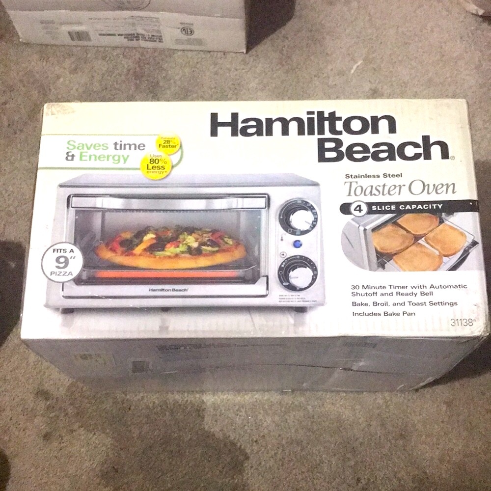✨🆕BNIB!SEALED!Hamilton Beach Stainless Steel Toaster Oven - Silver✨